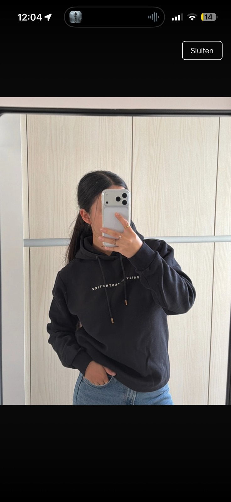 Hoodie, Verzenden, Zo goed als nieuw, Maat 36 (S), Zwart