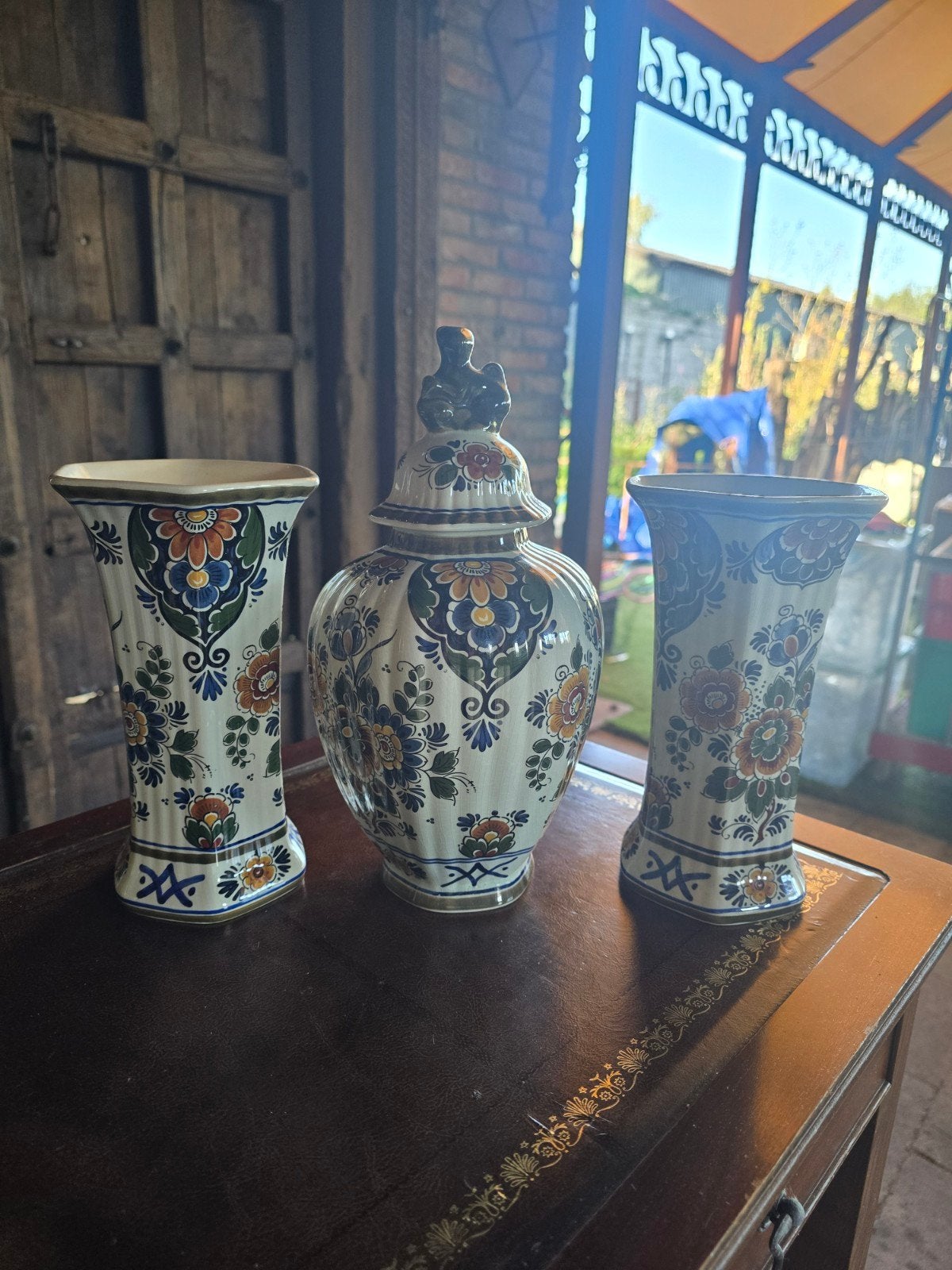 Delfts Blauw Vaas en Pot Set - Handgeschilderd, Ophalen of Verzenden