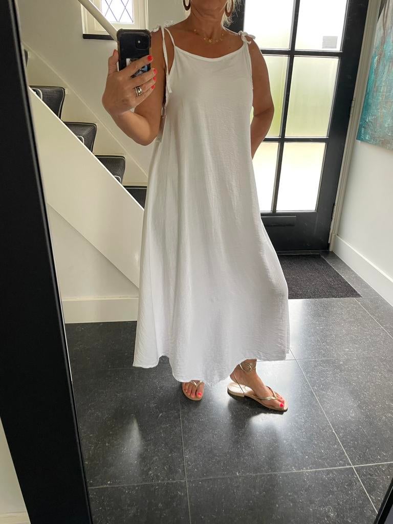 Moda Italia, prachtige nieuw zwierig zomerjurkje, one size, Maat 38/40 (M), Wit, Nieuw, Ophalen of Verzenden