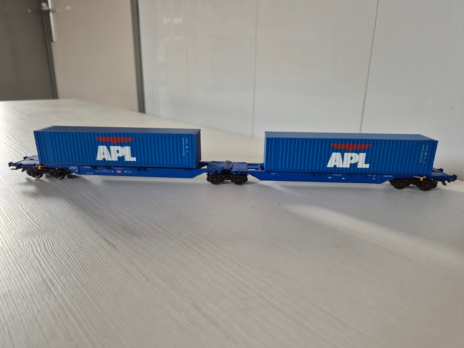 Fraaie Roco H0 DB dubbele containerwagon 67826 A.P.L., Gelijkstroom, Wagon, Ophalen of Verzenden, Zo goed als nieuw