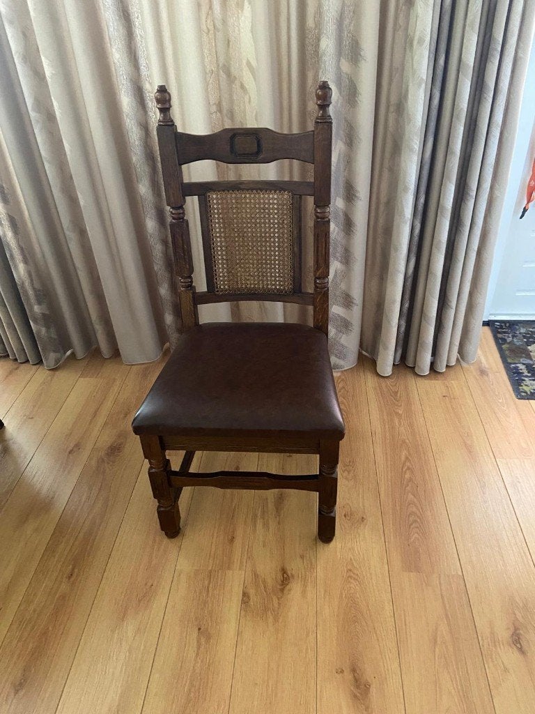 Eetkamerstoelen, Gebruikt, Bruin, Vier, Hout