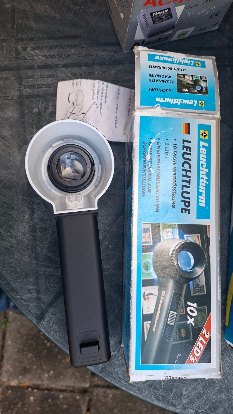 Leuchtturm Leuchtlupe 10x met 2 LED's, Hobby en Vrije tijd, Ophalen of Verzenden, Zo goed als nieuw, Vergrootglas of Loep