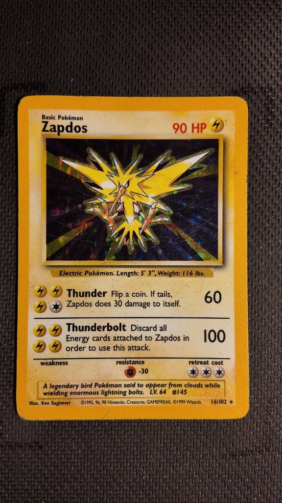 Zapdos 16 Base | Pokemon kaart, Ophalen, Zo goed als nieuw, Losse kaart, Foil