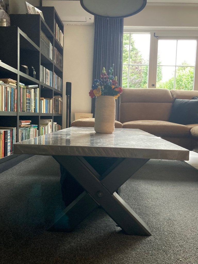 Salontafel Lamulux stone 135x67cm in nieuwstaat, Huis en Inrichting, Tafels | Salontafels, Ophalen, 100 tot 150 cm, 50 tot 100 cm