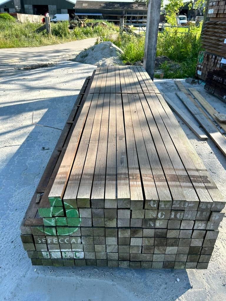 Hardhouten palen liggers 60x60 350 cm, Palen, Nieuw, Ophalen of Verzenden, Hardhout