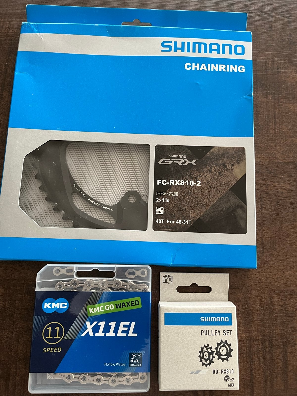 Shimano GRX FC-RX810- KMC X11EL +derialleurwieltjes 11 speed, Fietsen en Brommers, Overige materialen, Nieuw, Ophalen of Verzenden
