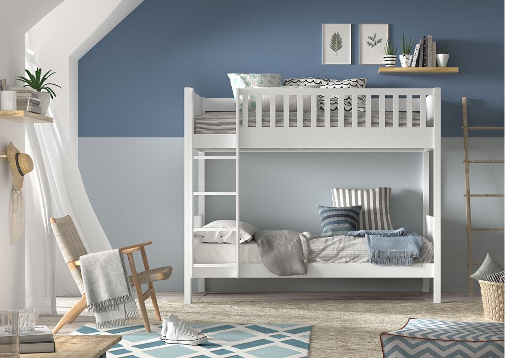 Scott stapelbed - 90x200 - Wit, Niet ingevuld, Niet ingevuld, Niet ingevuld