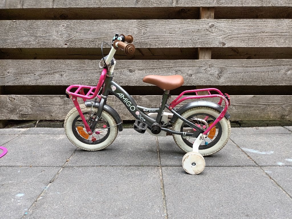 Fiets 12 inch, Ophalen, Terugtraprem, Zijwieltjes, Gebruikt