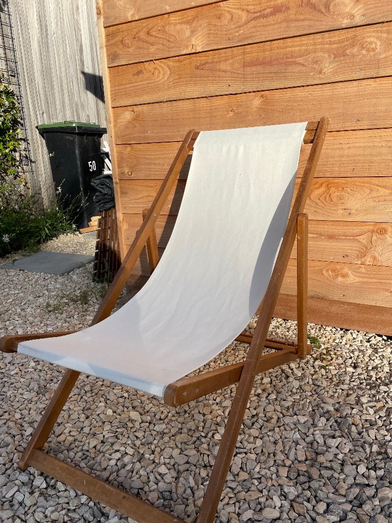 Tuinstoel, Tuin en Terras, Ophalen, Gebruikt, Hout, Verstelbaar