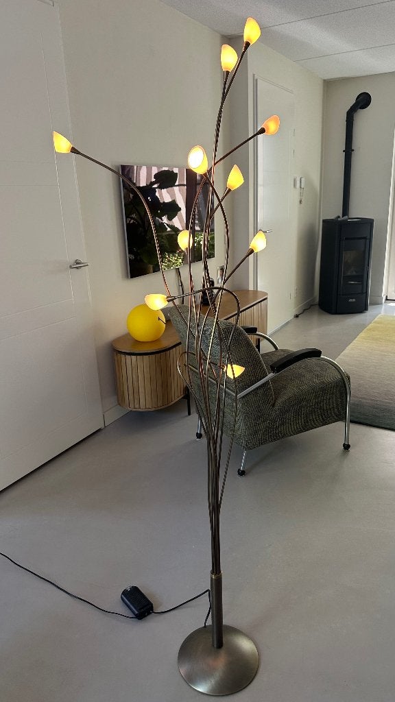 schemerlamp dimbaar met kelkjes, Huis en Inrichting, Ophalen, Gebruikt, Klassiek, Metaal