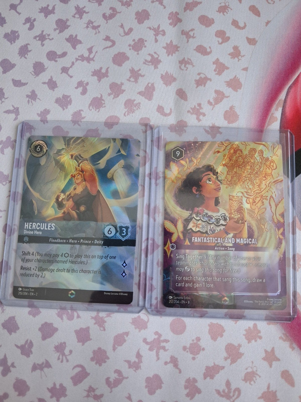 hercules en fantastical lorcana enchanted, Hobby en Vrije tijd, Verzamelkaartspellen | Overige, Ophalen of Verzenden, Zo goed als nieuw