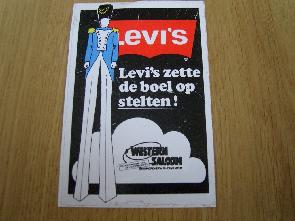 sticker Deventer Western Saloon LEVI'S zette de boel op stel, Verzamelen, Stickers, Ophalen, Zo goed als nieuw