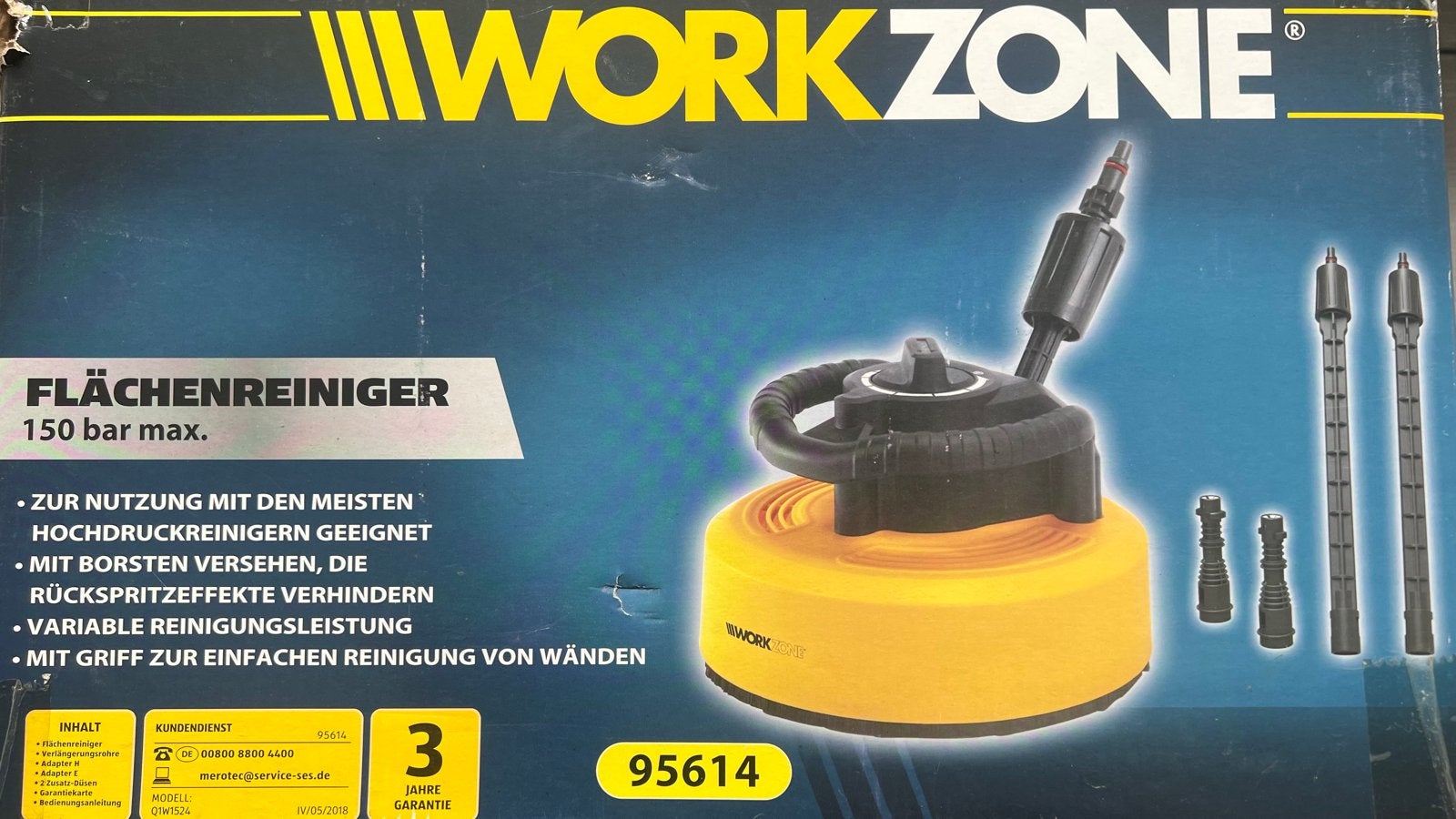 WORK ZONE Vlaktereiniger 150 bar max. voor hogedrukreiniger, Ophalen of Verzenden, Nieuw, Overige typen