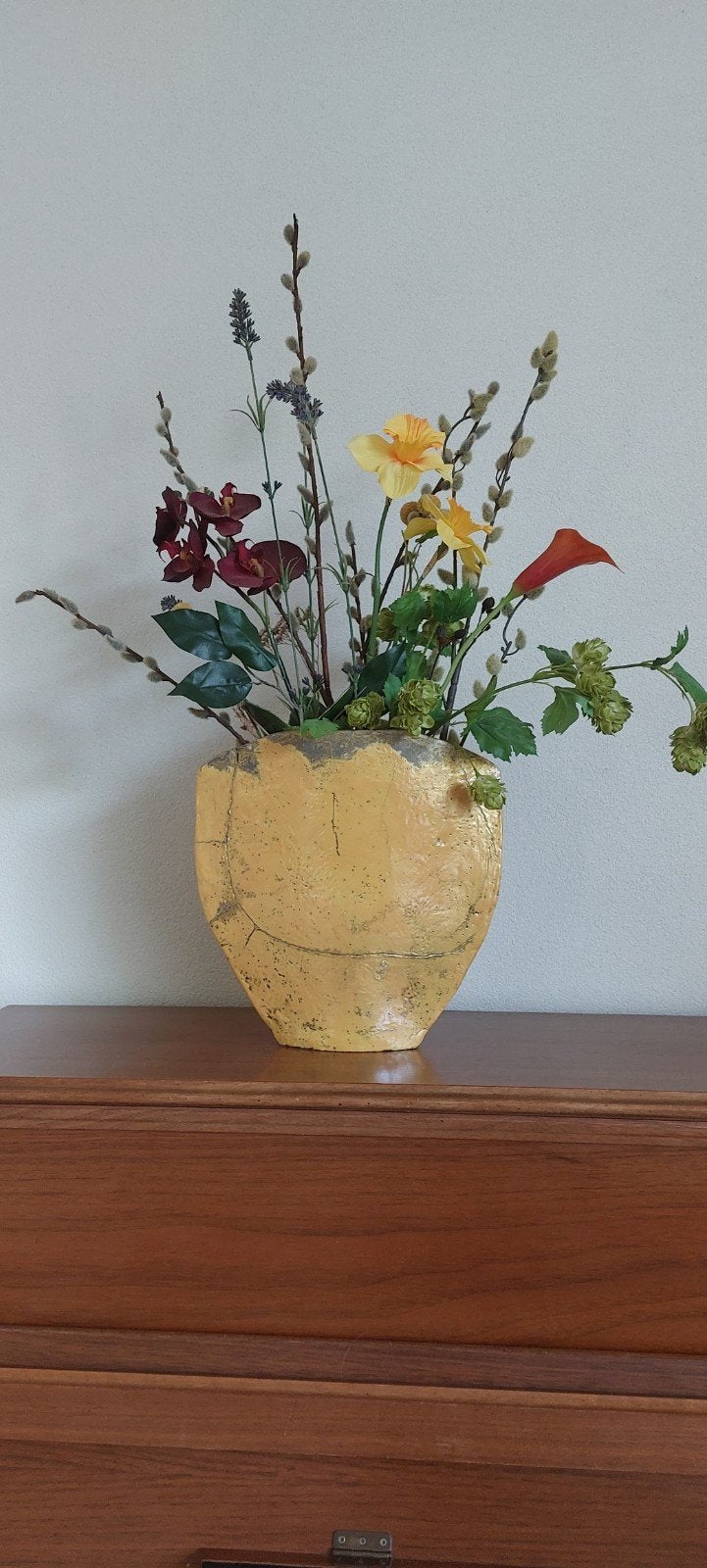 Vaas met droogbloemen, Ophalen of Verzenden