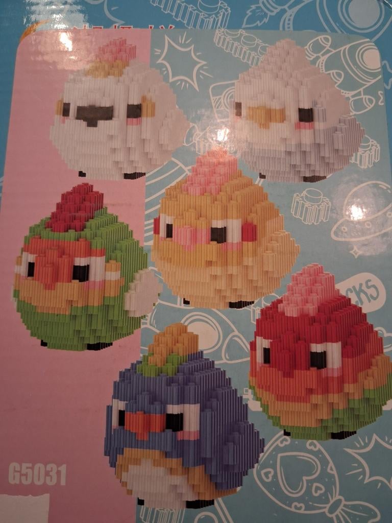 Set van 6 micro bouwsteentjes kipjes/vogeltjes, Ophalen, Nieuw, Overige merken