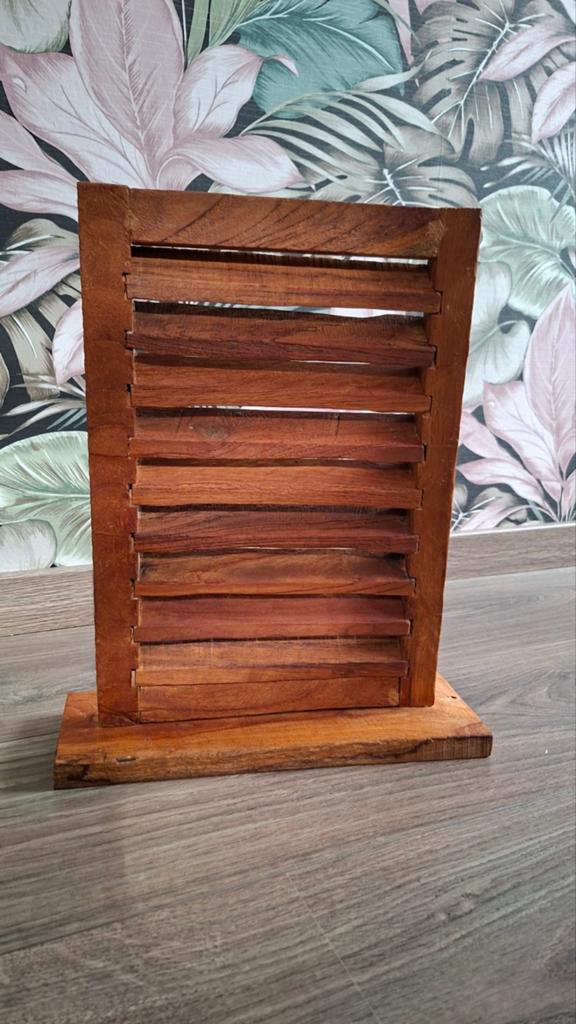Houten decoratie shutter, Huis en Inrichting, Woonaccessoires | Overige, Gebruikt, Hout, Bruin, Landelijk, Ophalen of Verzenden