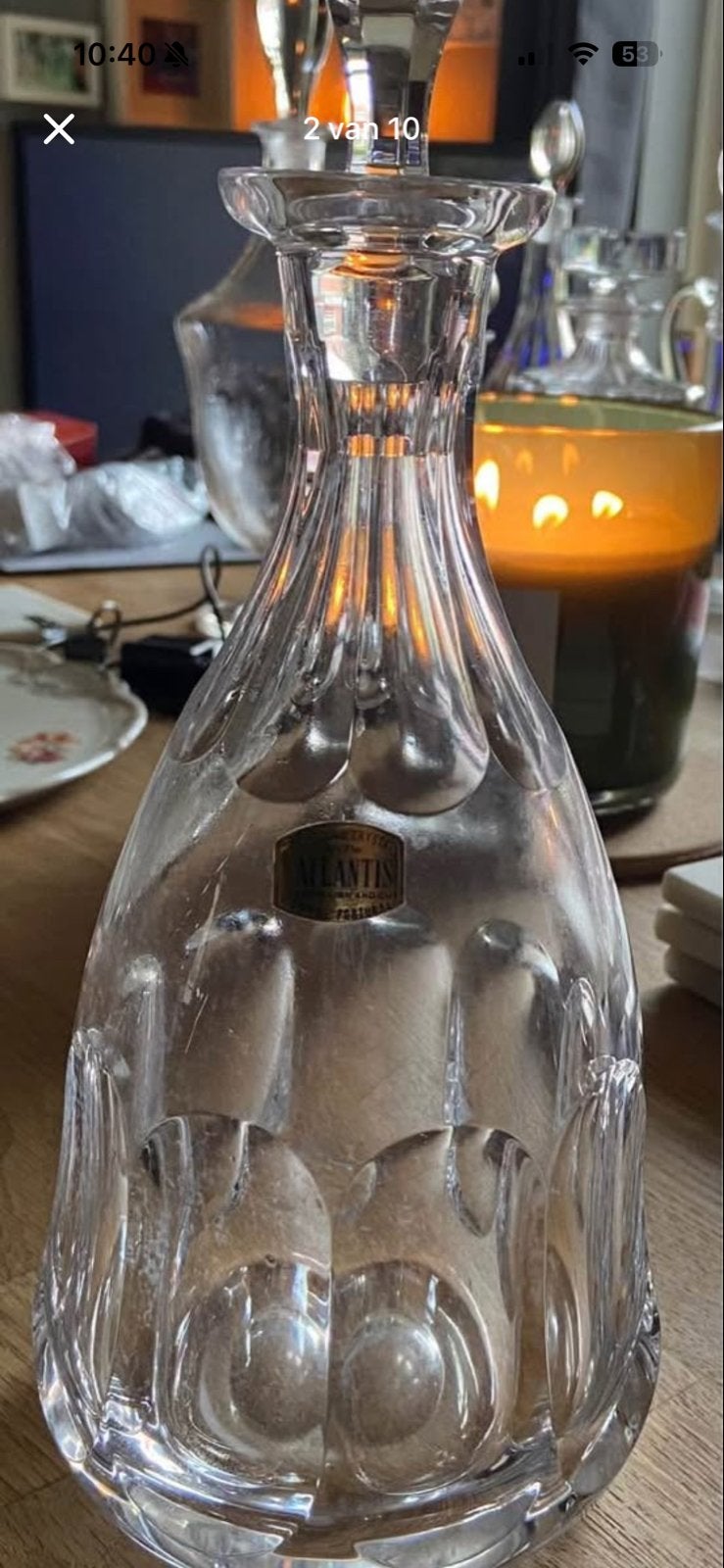 Diverse kristallen karaffen en decanteerders, Ophalen