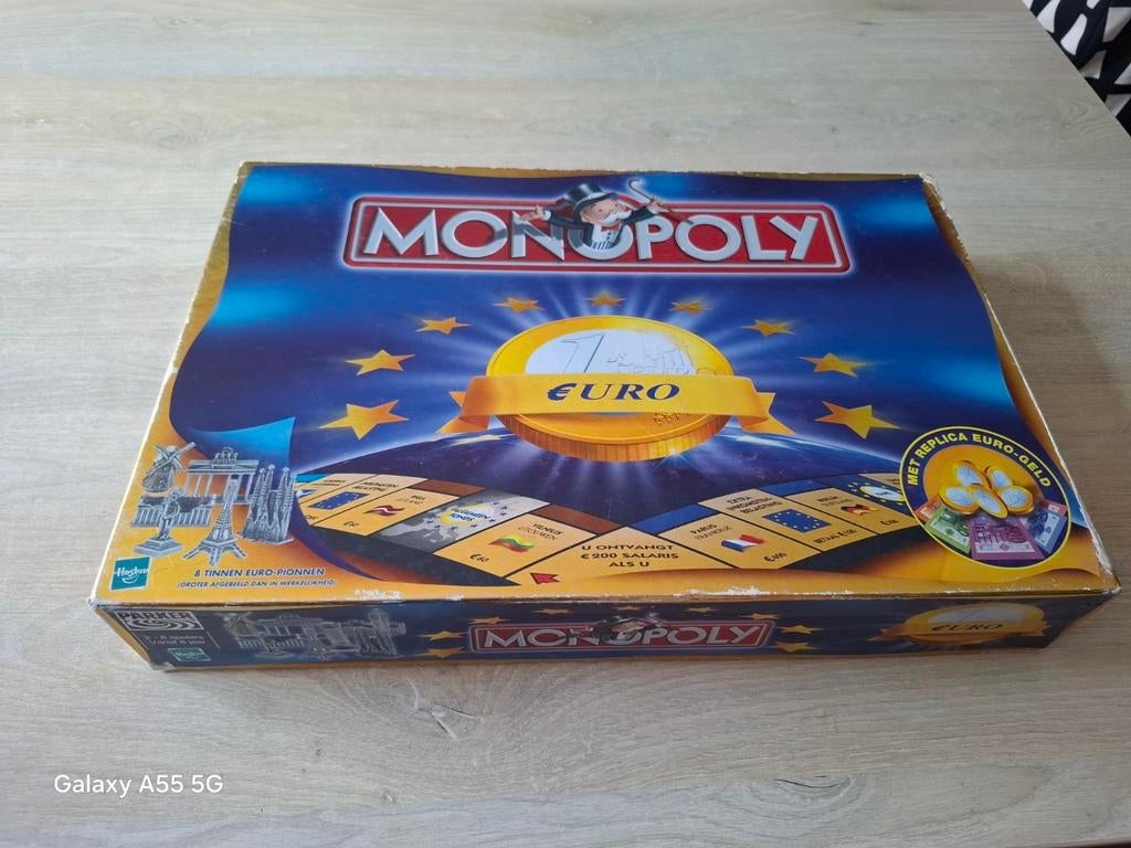 Monopoly Euro Editie Bordspel - Compleet en Goede Staat, Hobby en Vrije tijd, Gezelschapsspellen | Bordspellen, Gebruikt, Drie of vier spelers