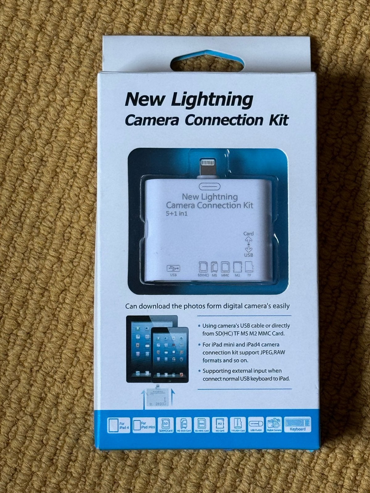 Lightning Camera Connection Kit 5-in-1 USB SD microSD iPad, Ophalen of Verzenden, Nieuw, Overige typen, Apple