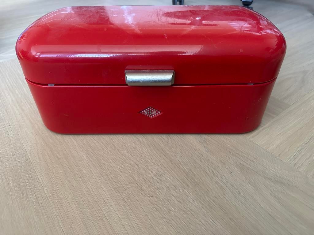 Wesco Broodtrommel Rood - Stijlvol en Praktisch, Gebruikt, Ophalen of Verzenden, Metaal, Broodtrommel
