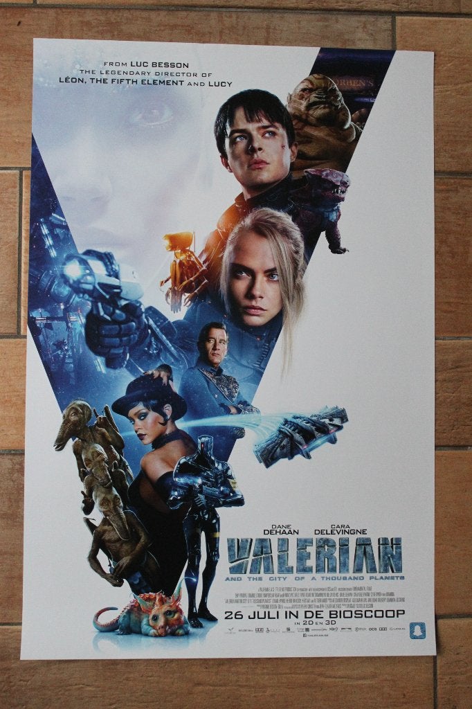 filmaffiche Valerian 2017 Luc Besson filmposter, Verzamelen, Rechthoekig Staand, Ophalen of Verzenden, Zo goed als nieuw, A1 t/m A3