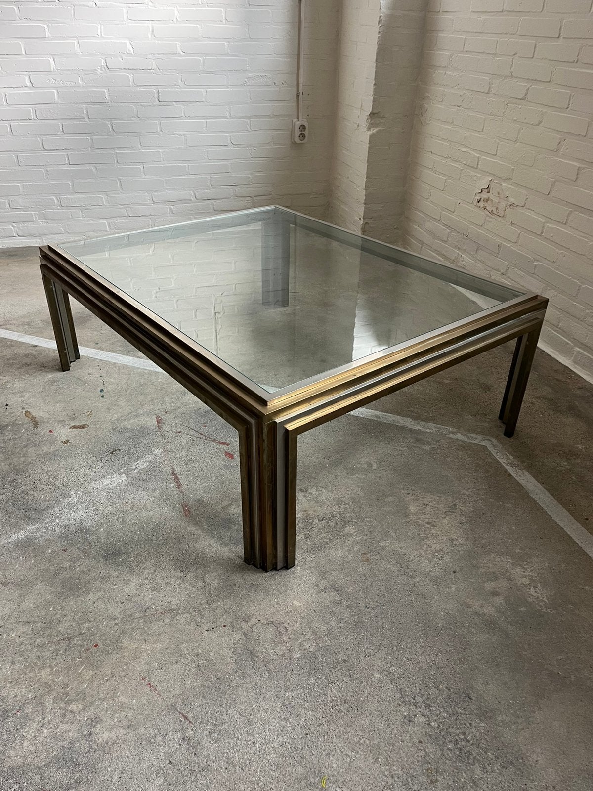 Vintage salontafel messing, Huis en Inrichting, Tafels | Salontafels, Ophalen, Gebruikt, 100 tot 150 cm, 50 tot 100 cm