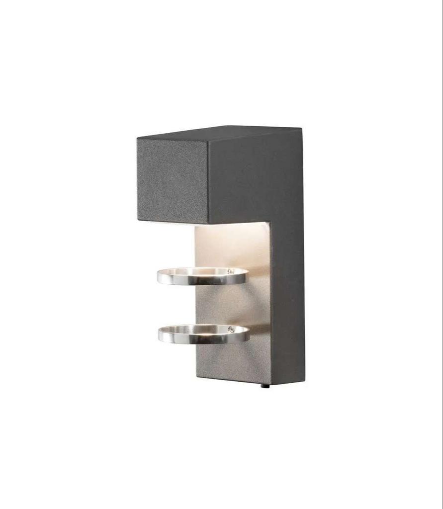 Konstsmide Acerra Buiten Wandlamp - 5W LED - IP54 Antraciet, Minder dan 50 watt, Wandlamp, Ophalen of Verzenden, Netvoeding