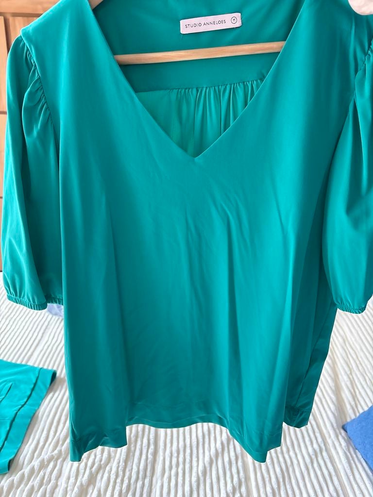 Studio Anneloes T-shirt smaragd groen maat M, Kleding | Dames, Maat 38/40 (M), Ophalen of Verzenden, Zo goed als nieuw, Korte mouw