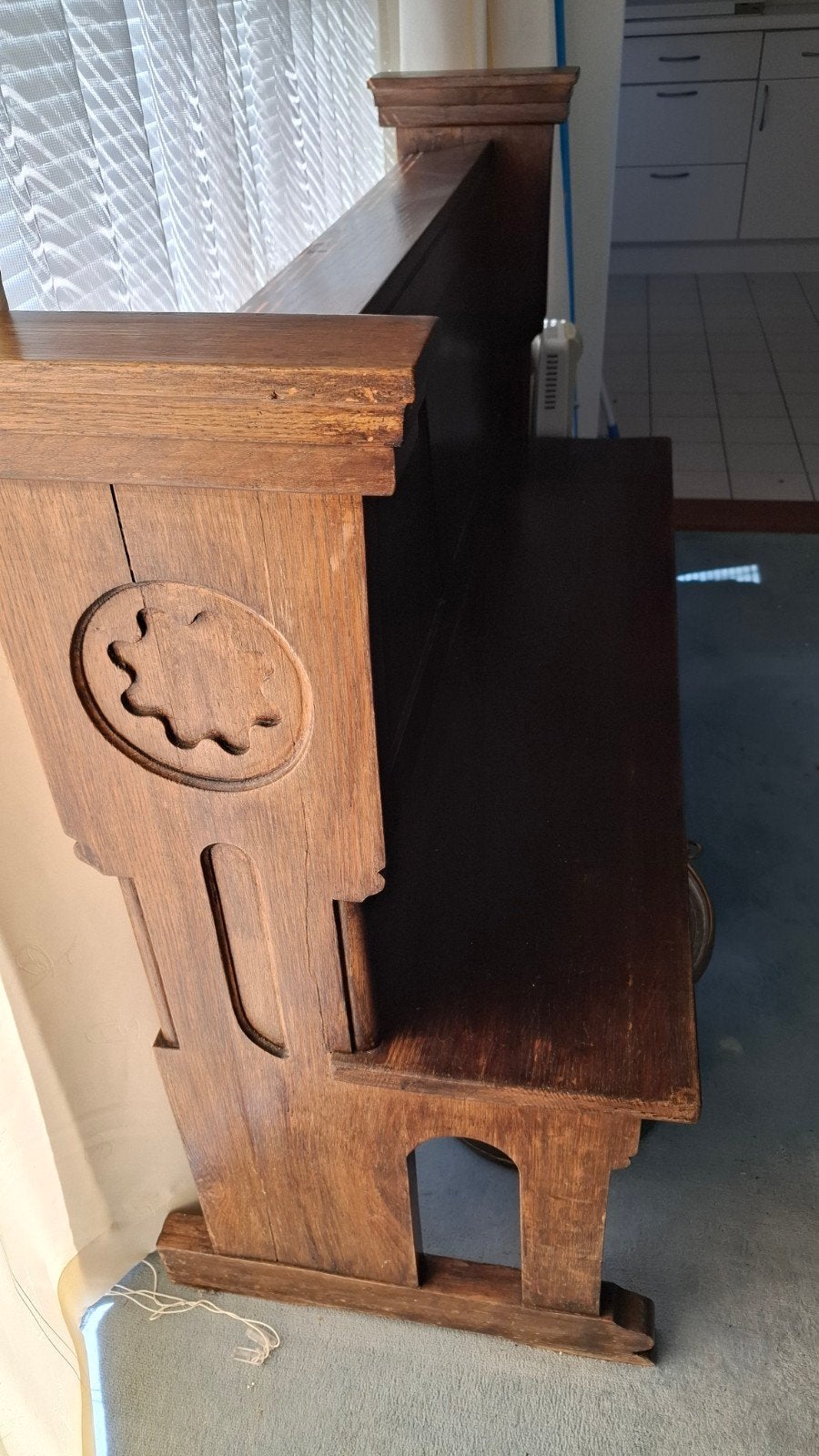 Antiek/Vintage Kerkbankje - 137x53x103 cm, zithoogte 48 cm, Ophalen