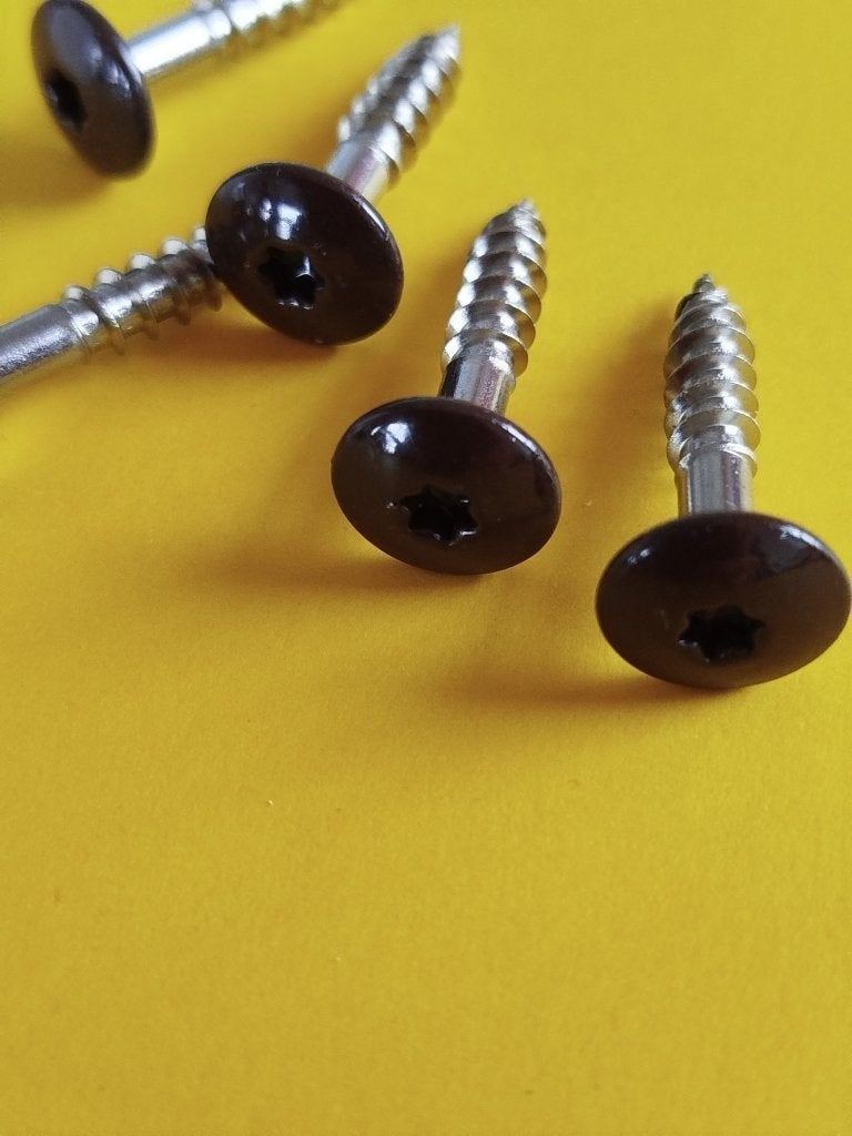 50-100 stuks trespa houtschroeven sepia bruin  ral 8014, Overige materialen, N, N, Overige typen