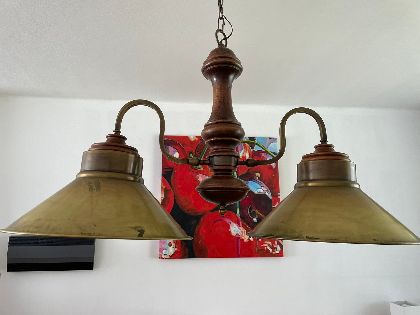 Messing hanglamp, Ophalen, Gebruikt, Metaal
