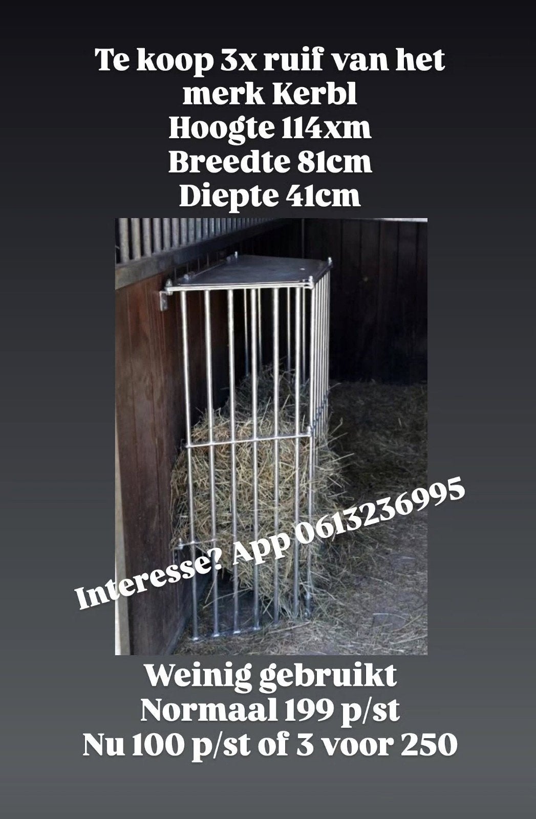 3x hooiruif Kerbl, De, Ophalen, De, Kerbl