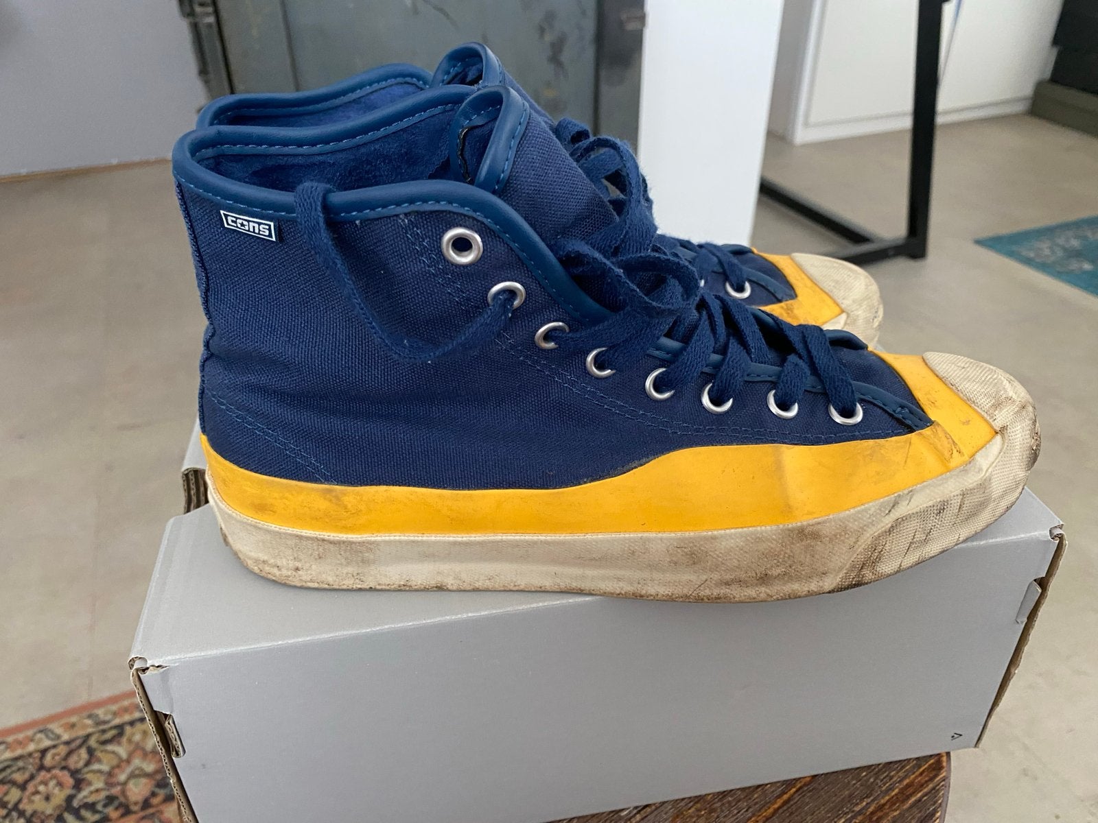 Converse CONS x Pop Trading Company Jack Purcell Pro, Verzenden, Gedragen, Blauw, Sneakers of Gympen