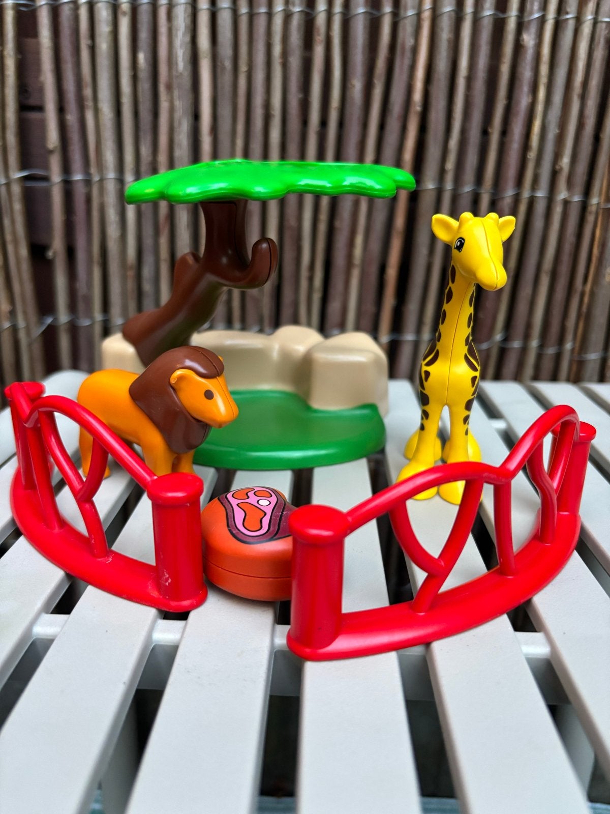 Playmobil 123 Dierentuin met leeuw en giraffe, Ophalen of Verzenden, Zo goed als nieuw