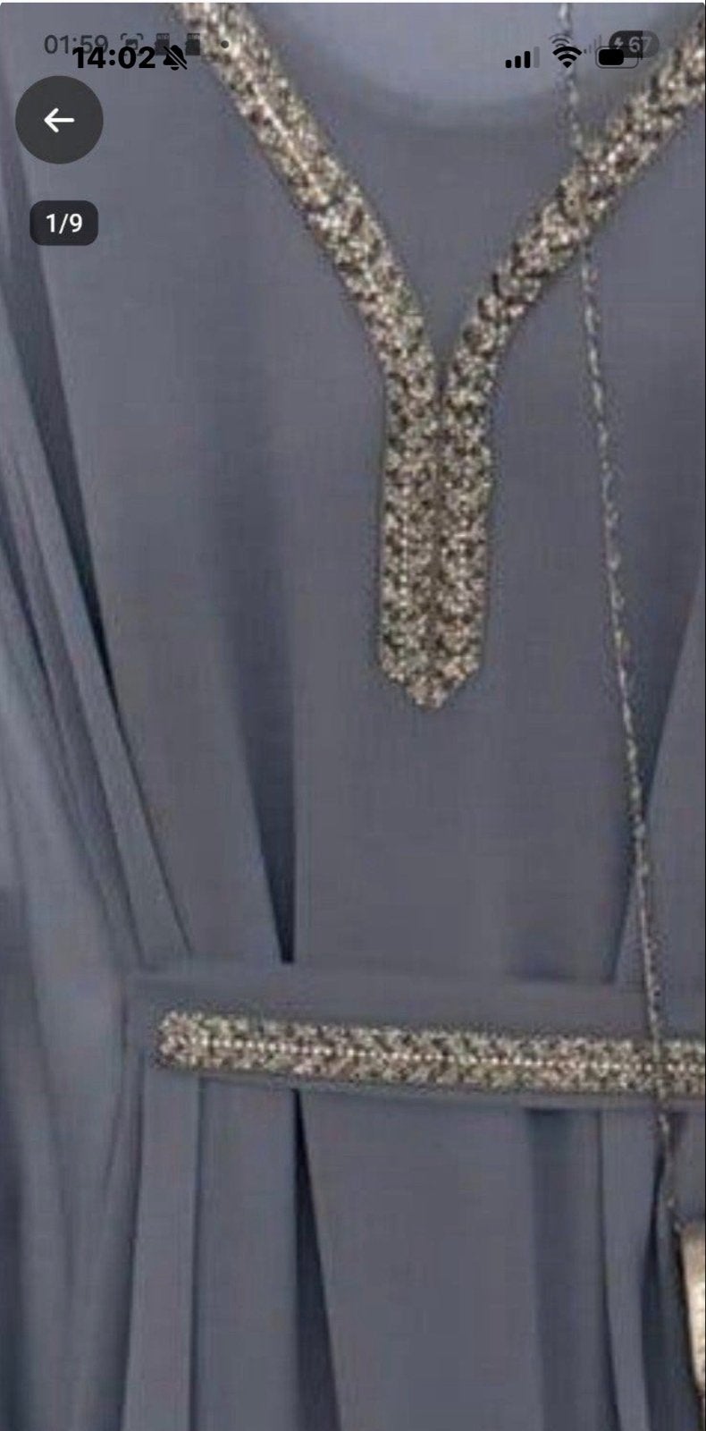 Mooie lichtblauwe Kaftan - Maat S t/m L, Ophalen of Verzenden, Zo goed als nieuw, Maat 38/40 (M), Blauw