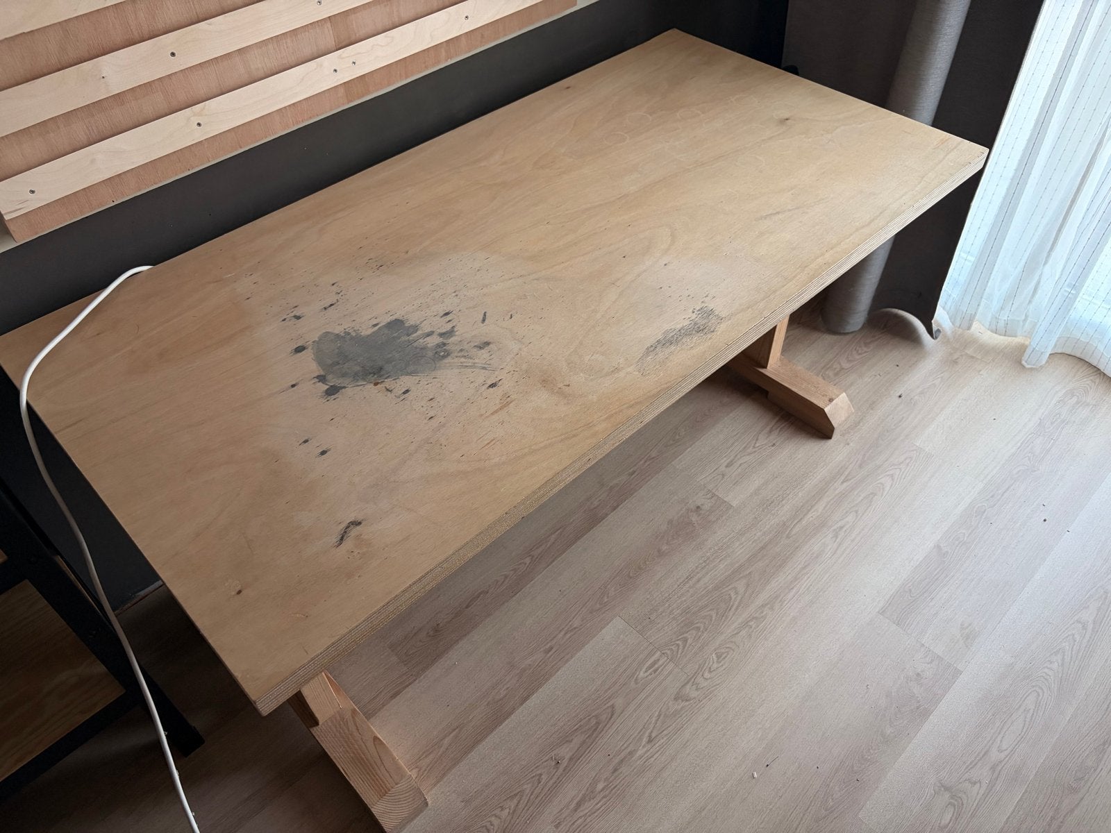 Houten Werktafel - 160x80x77 cm, Ophalen, Gebruikt, 50 tot 100 cm, Rechthoekig