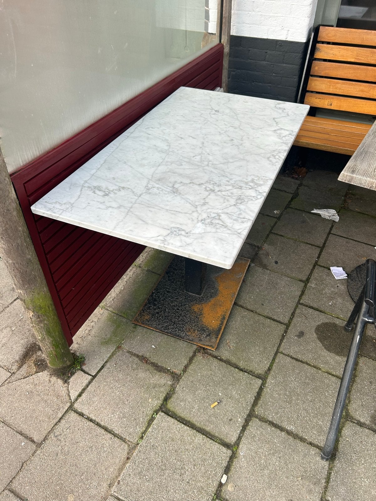 Marmeren tafelblad, Huis en Inrichting, Ophalen, Overige materialen, Gebruikt, 100 tot 150 cm