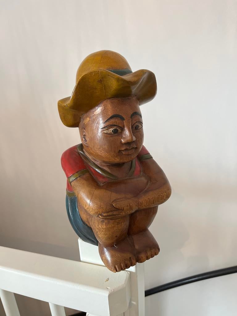 Houten beeldje Indonesisch, Ophalen of Verzenden