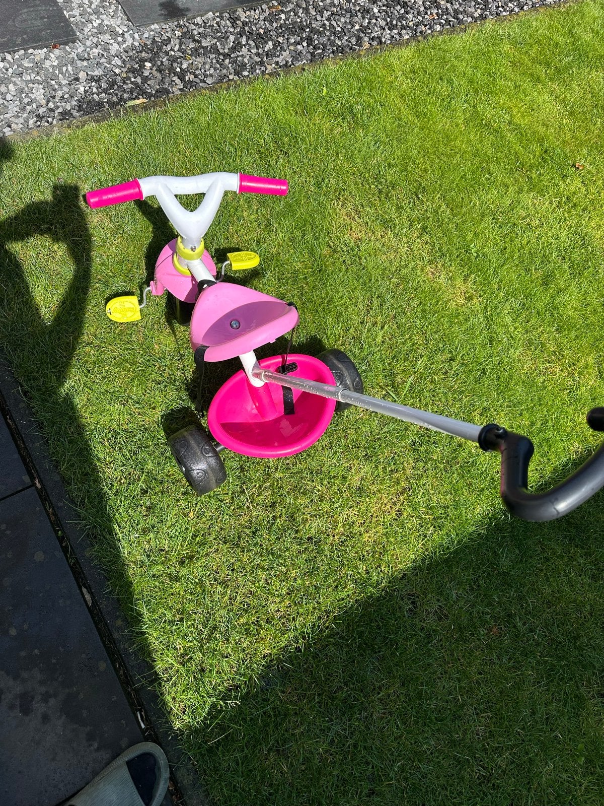 Roze driewieler met duwstang voor meisjes, Ophalen, Gebruikt, Duwstang
