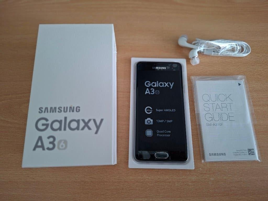 Samsung Galaxy A3 / SM-A310F / Zwart / 16GB met doos, Telecommunicatie, Mobiele telefoons | Samsung, Gebruikt, Zwart, Touchscreen