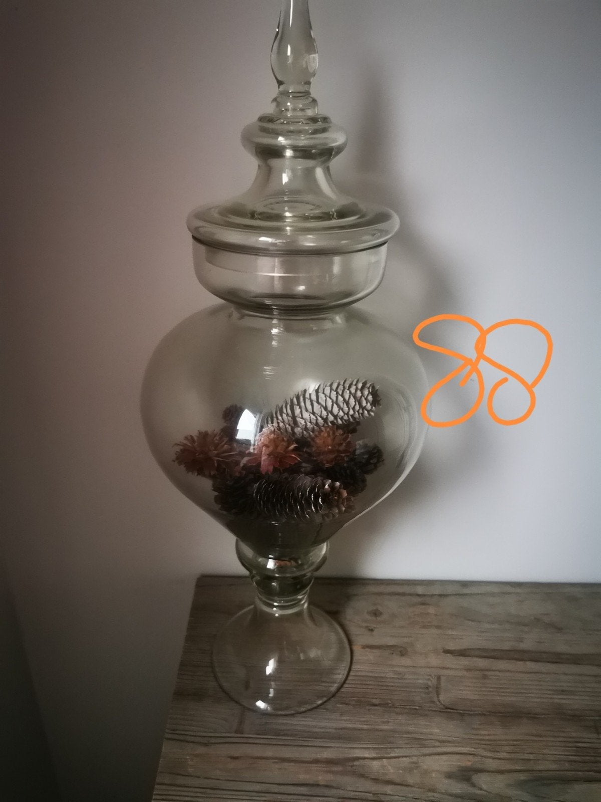Grote glazen pot met deksel - decoratief, Ophalen