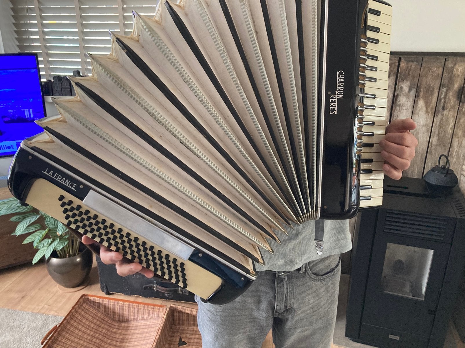 Charron Freres accordeon  —vintage, Muziek en Instrumenten, Gebruikt, Knopaccordeon, 120-bas, Ophalen