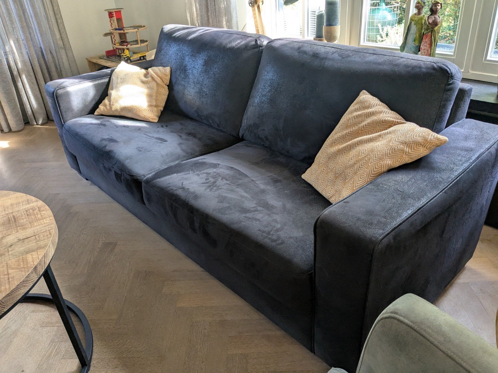 antraciet bank 2,5 zits, Huis en Inrichting, Ophalen, Gebruikt, Driepersoons, 75 tot 100 cm
