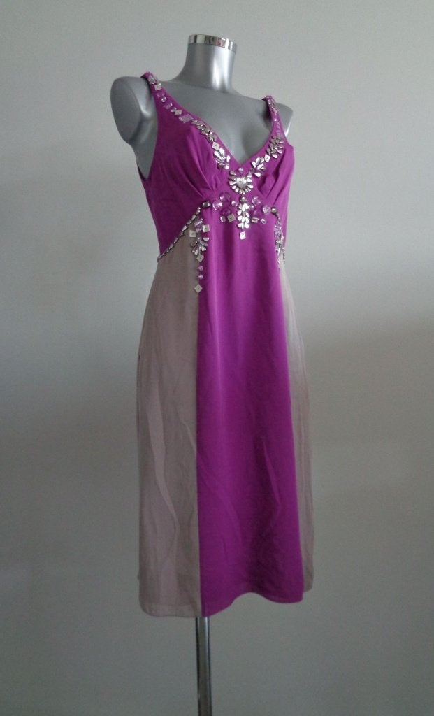 Jorando Italy designer jurk met kristallen, IT46-NL40 NIEUW, Maat 38/40 (M), Paars, Nieuw, Ophalen of Verzenden