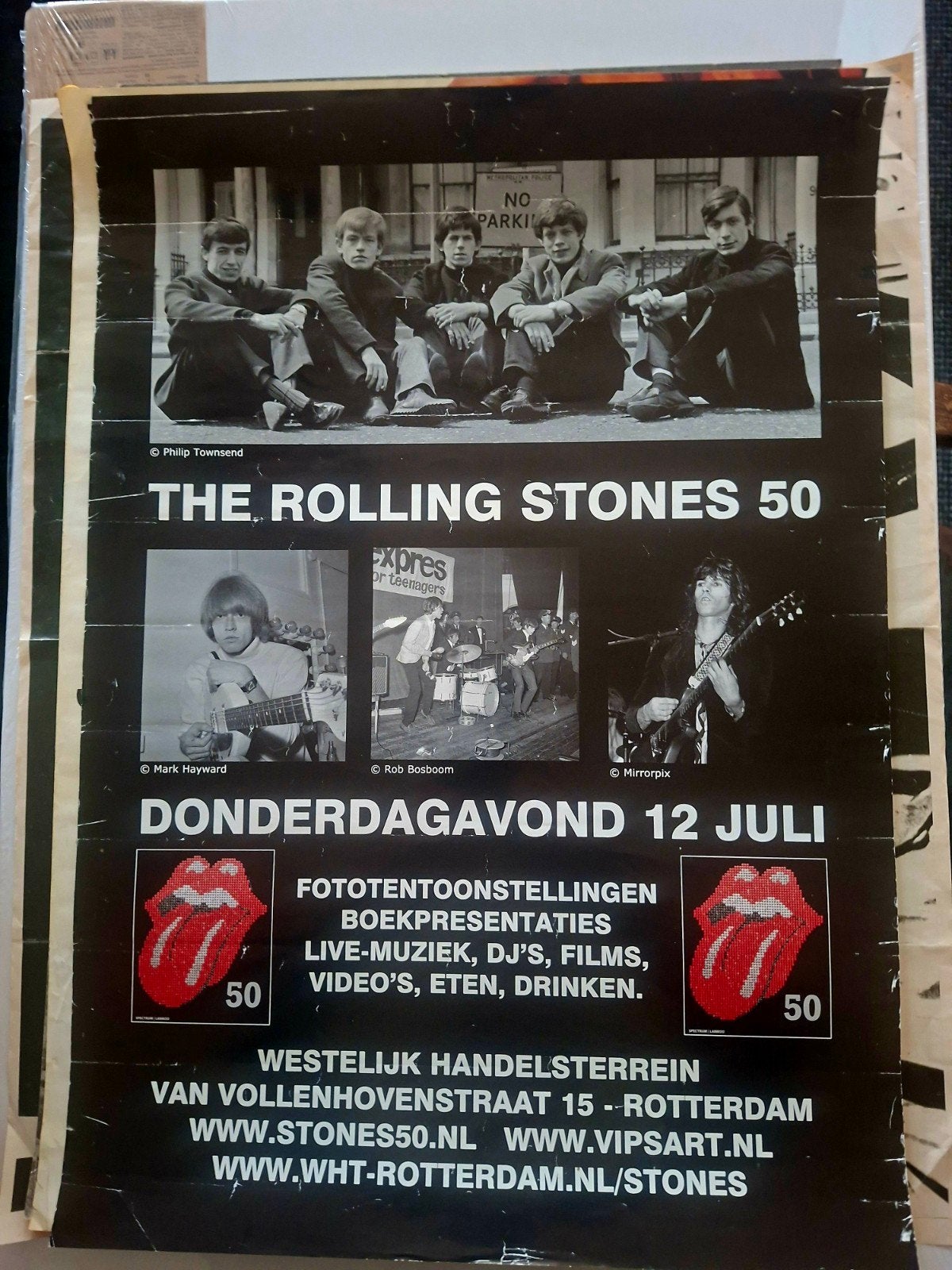 The Rolling Stones 50 Jaar Jubileum Poster Rotterdam, Ophalen of Verzenden, A1 t/m A3, Muziek, Rechthoekig Staand