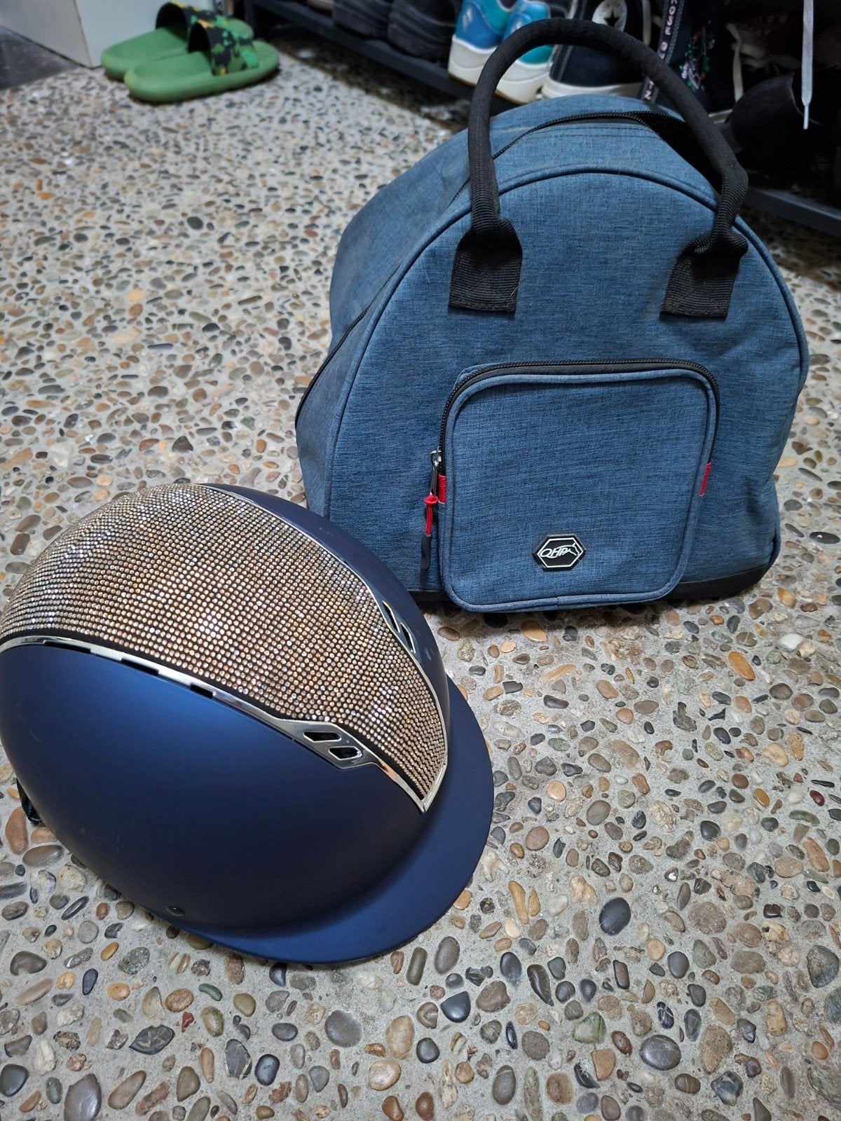 paardrij cap voor kinderen verstelbaar maat 51 tm 55 blauw, Ophalen of Verzenden, Kinderen