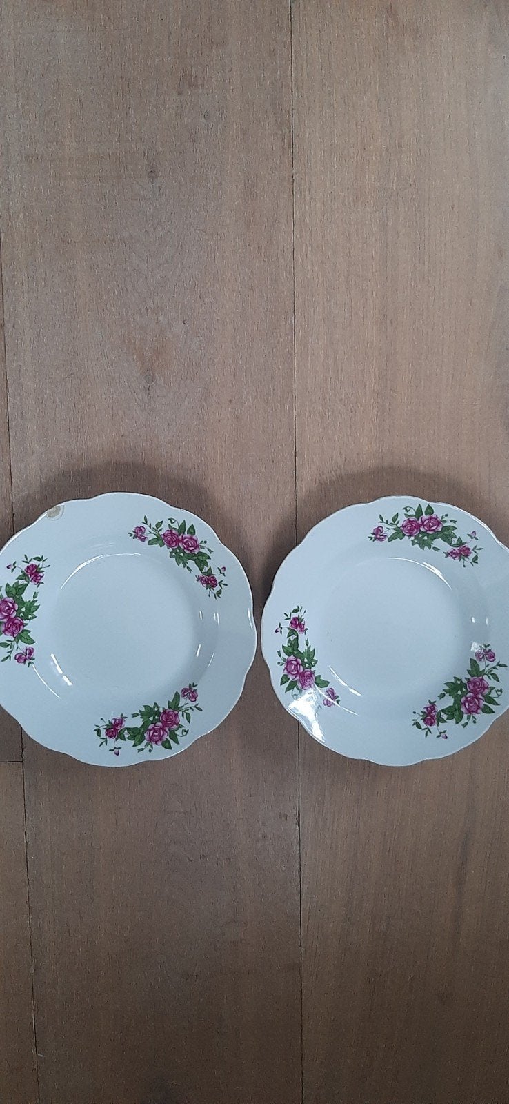 2 Vintage Stoepborden met Bloemmotief - Made in China, Ophalen of Verzenden