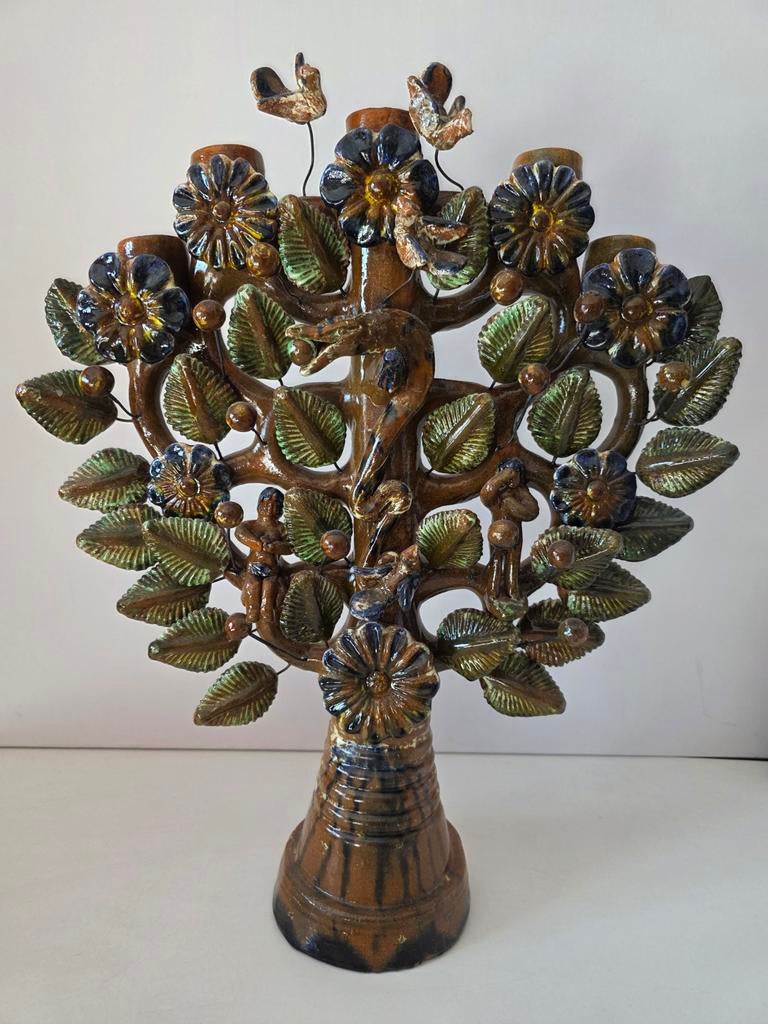 Alfonso Soteno Tree of Life Kandelaar - Adam en Eva, Ophalen, Keramiek of Aardewerk