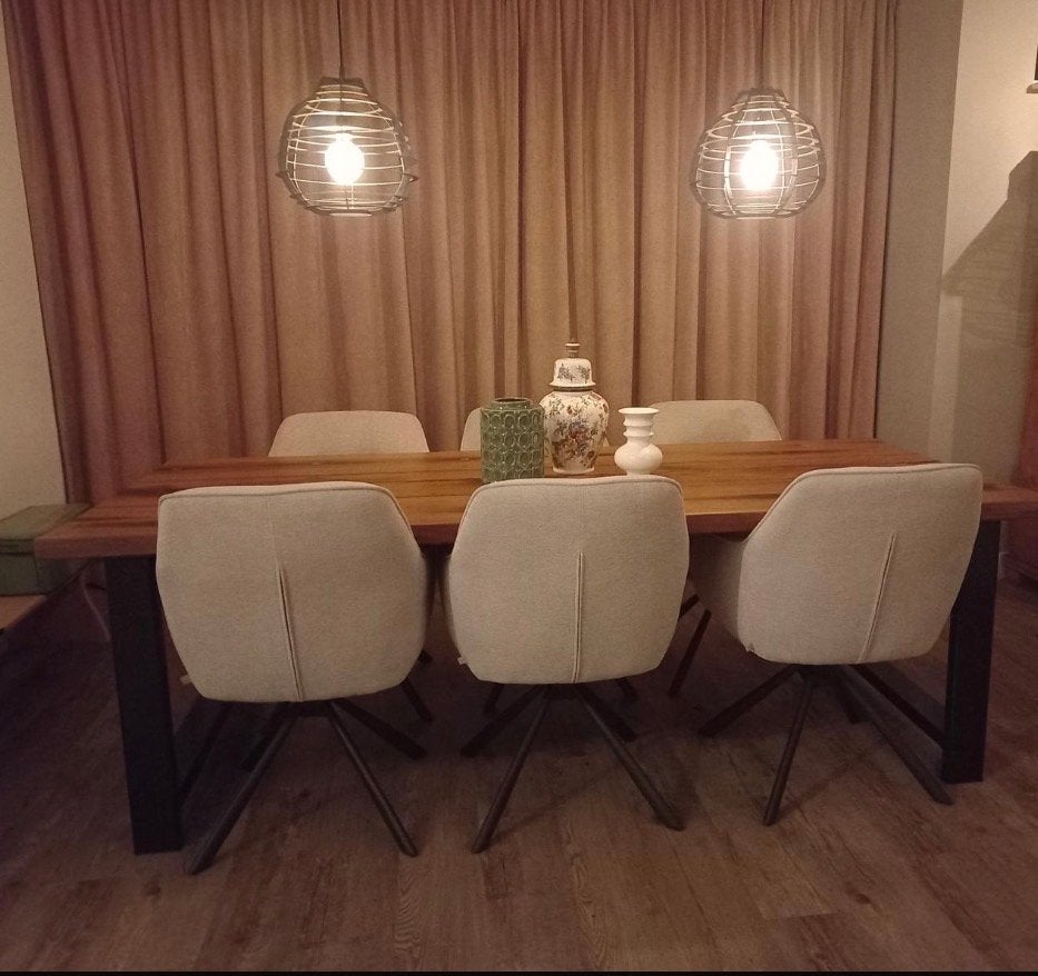 HKliving lab lamp XL 2x zwart, Ophalen, Zo goed als nieuw, Metaal, E27 (groot)