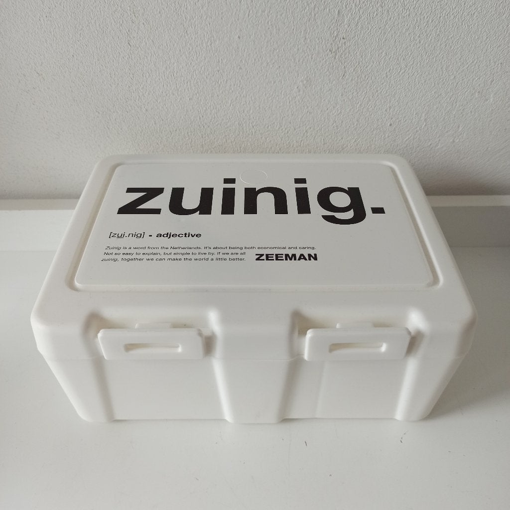 Zeeman Zuinig broodtrommel met vorkje, nieuw, plastic, Verzenden, Nieuw, Overige materialen, Overige merken